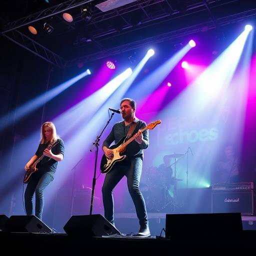 Band photo for 'The Echoes', a rock band, performing live on stage