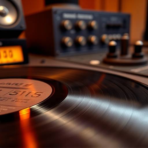 Close-up of a vinyl record being mastered in a professional mastering suite at Harmony Hub Studios